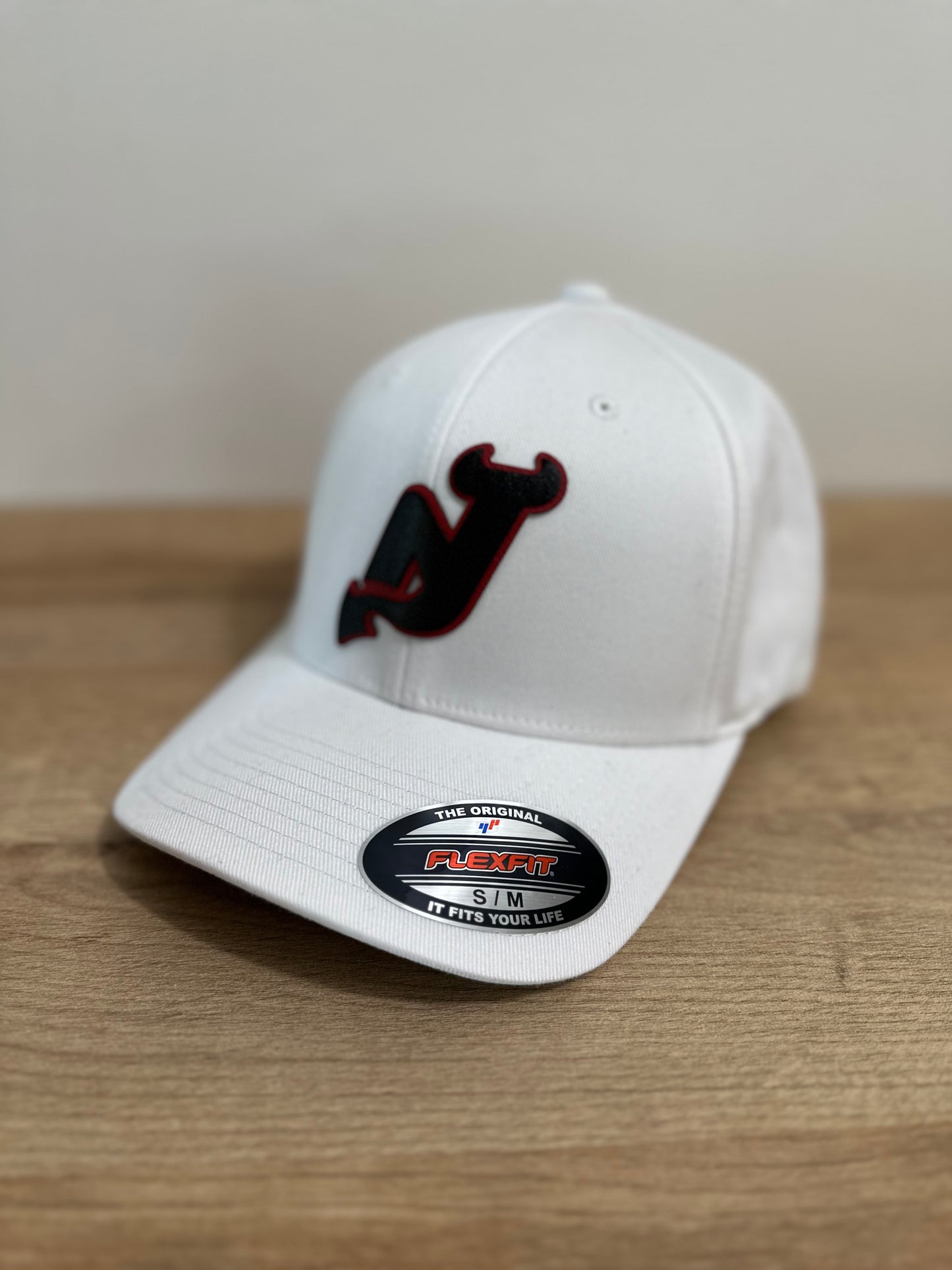 Devils Black 3x Champions White FlexFit Hat